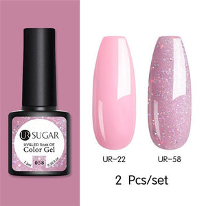 Nude and Sequin Gel Polish Gel Kit