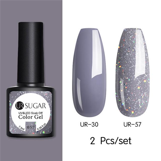 Nude and Sequin Gel Polish Gel Kit