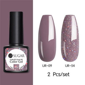 Nude and Sequin Gel Polish Gel Kit