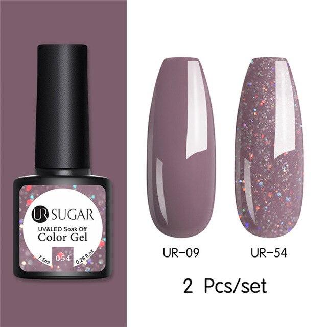 Nude and Sequin Gel Polish Gel Kit