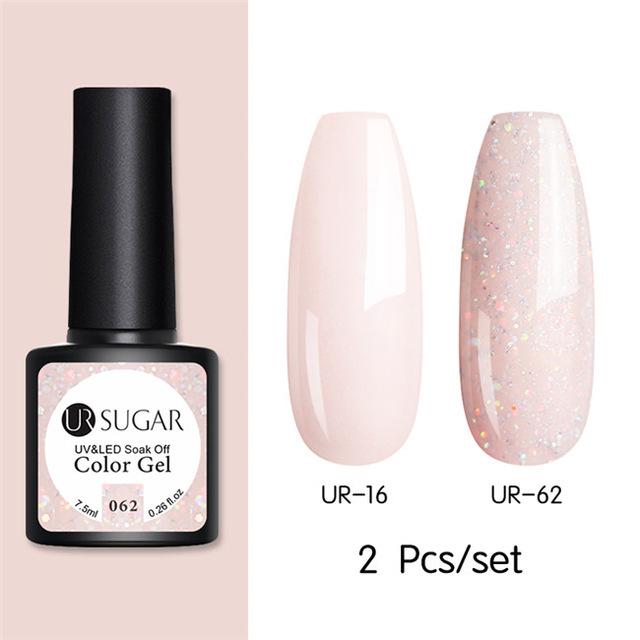 Nude and Sequin Gel Polish Gel Kit