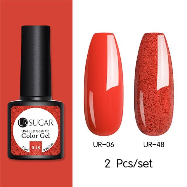 Nude and Sequin Gel Polish Gel Kit