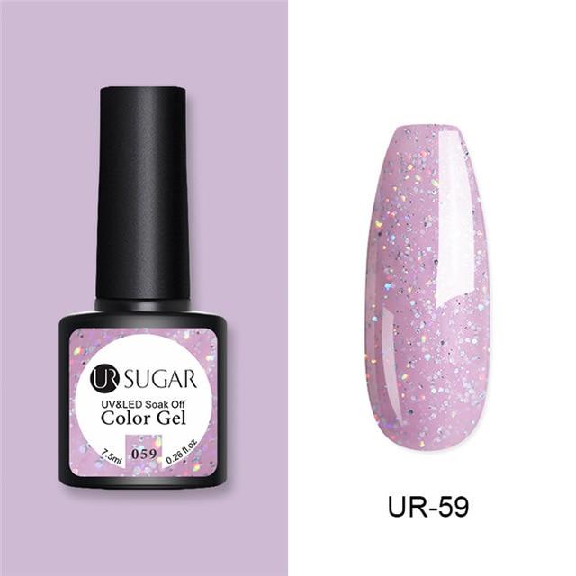 Nude and Sequin Gel Polish Gel Kit