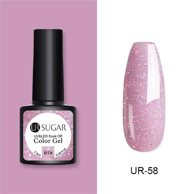 Nude and Sequin Gel Polish Gel Kit