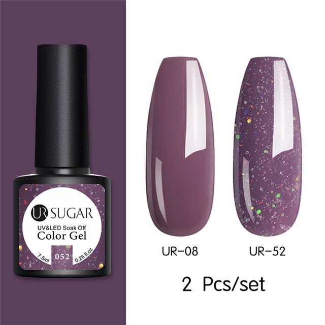 Nude and Sequin Gel Polish Gel Kit