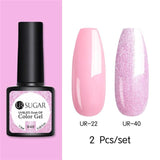 Nude and Sequin Gel Polish Gel Kit