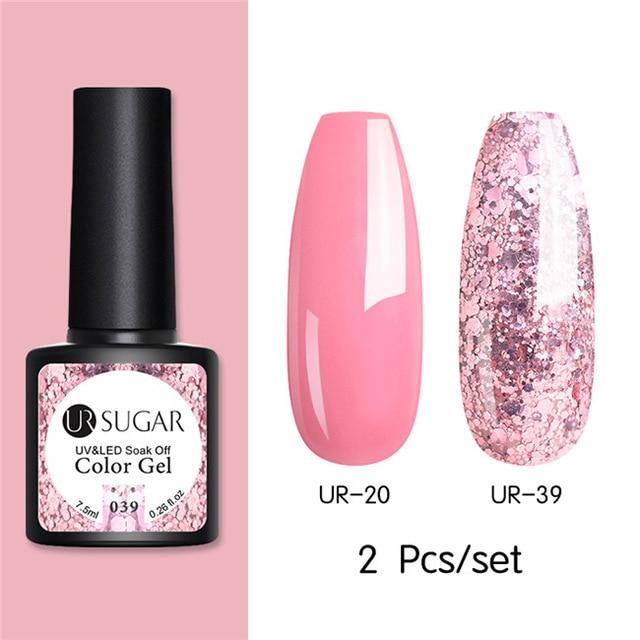 Nude and Sequin Gel Polish Gel Kit
