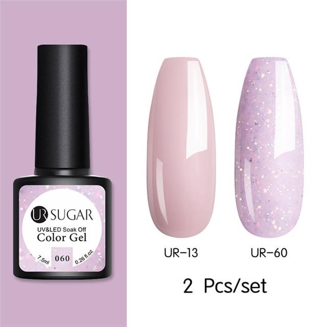 Nude and Sequin Gel Polish Gel Kit