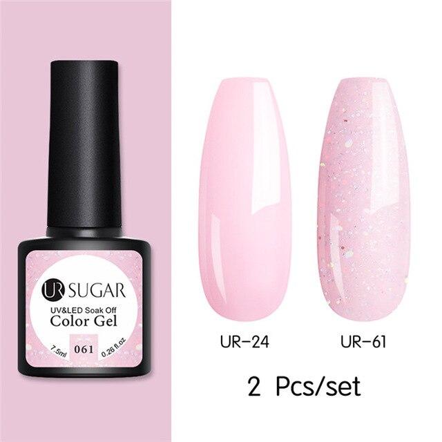Nude and Sequin Gel Polish Gel Kit