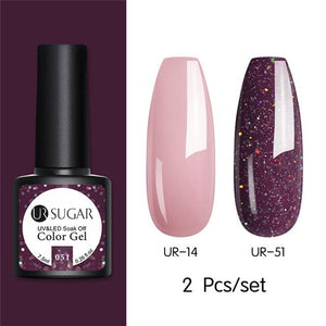 Nude and Sequin Gel Polish Gel Kit